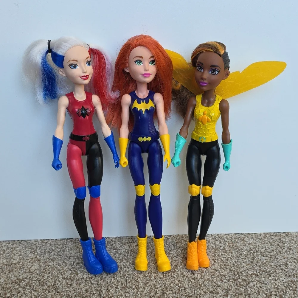 DC Superhero Action Doll Set - Harley Quinn, Bumblebee, Batgirl